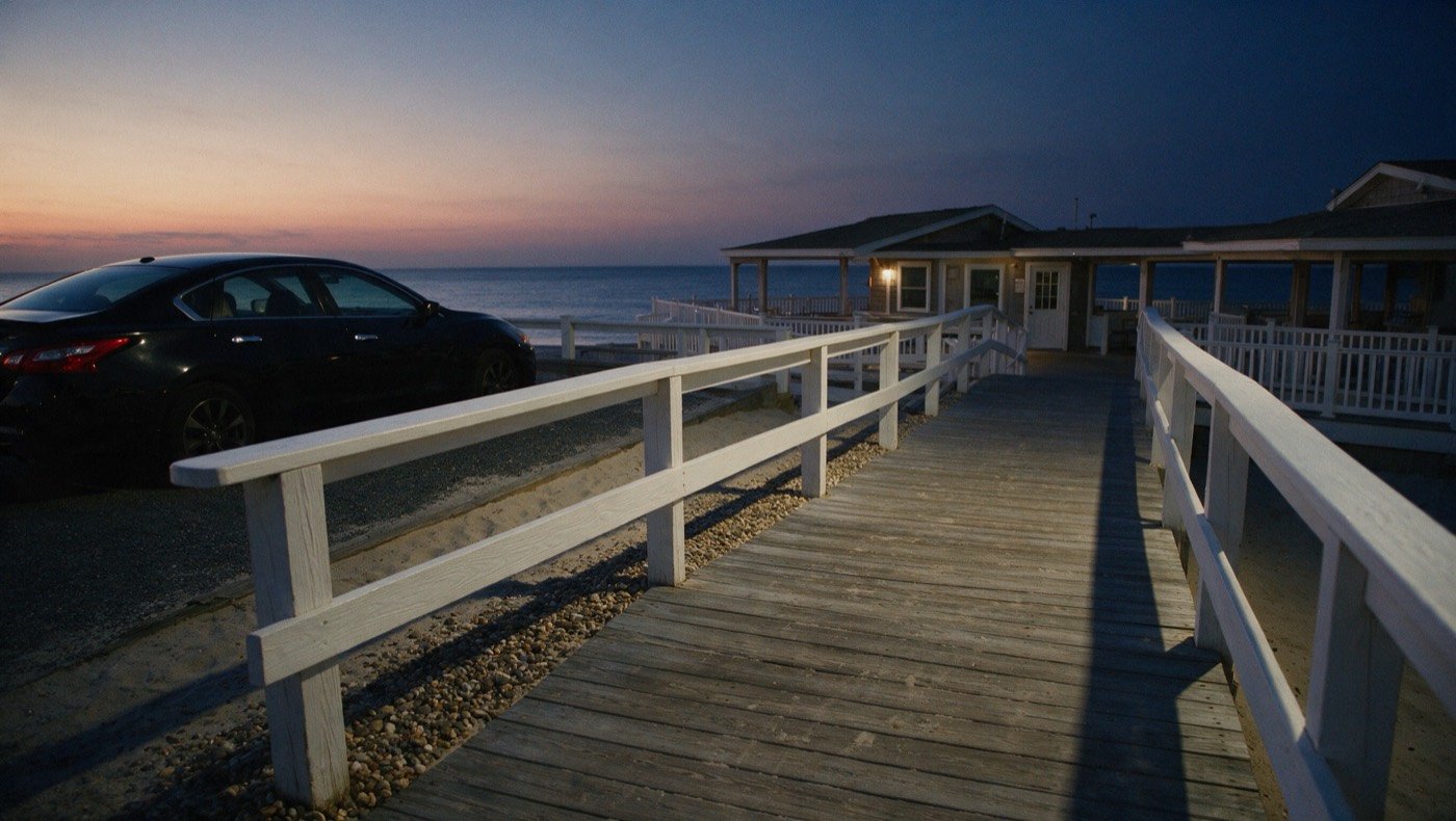Valet parking in Ocean County at a Jersey Shore beach club at dusk